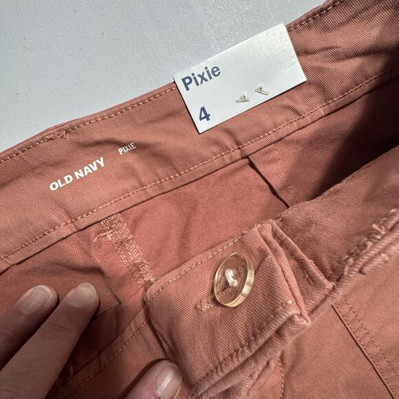 NWT Old Navy Mid Rise Pixie Chino Side Stripe Pixie Ankle Pants Amelia Rose Sz4 - Picture 5 of 11